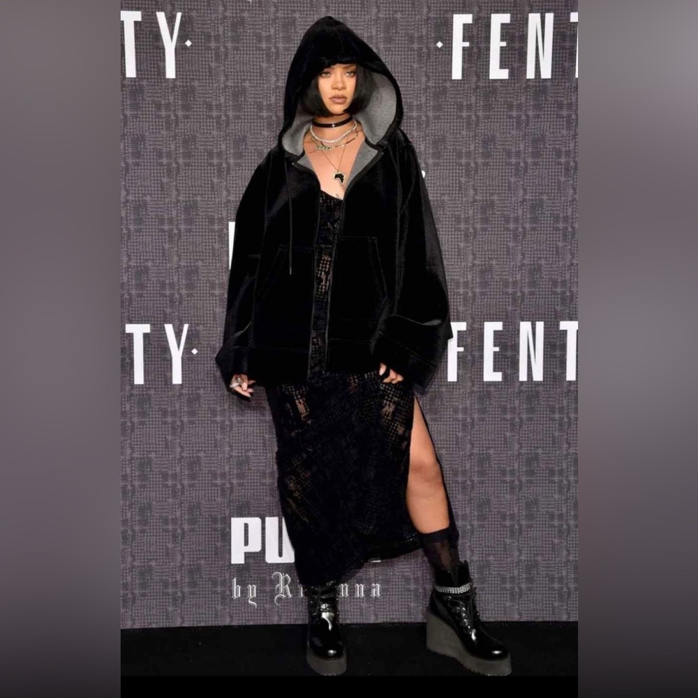 Brand New FENTI Rhianna Puma Wedged Black Boots 6.5